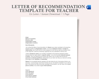 letter of recommendation template for teacher,teacher assistant recommendation letter,teacher recommendation template