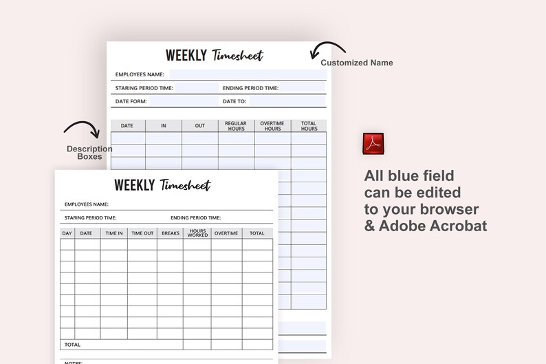 Employee Timesheet,timesheet Form,printable Employee Timesheet ...