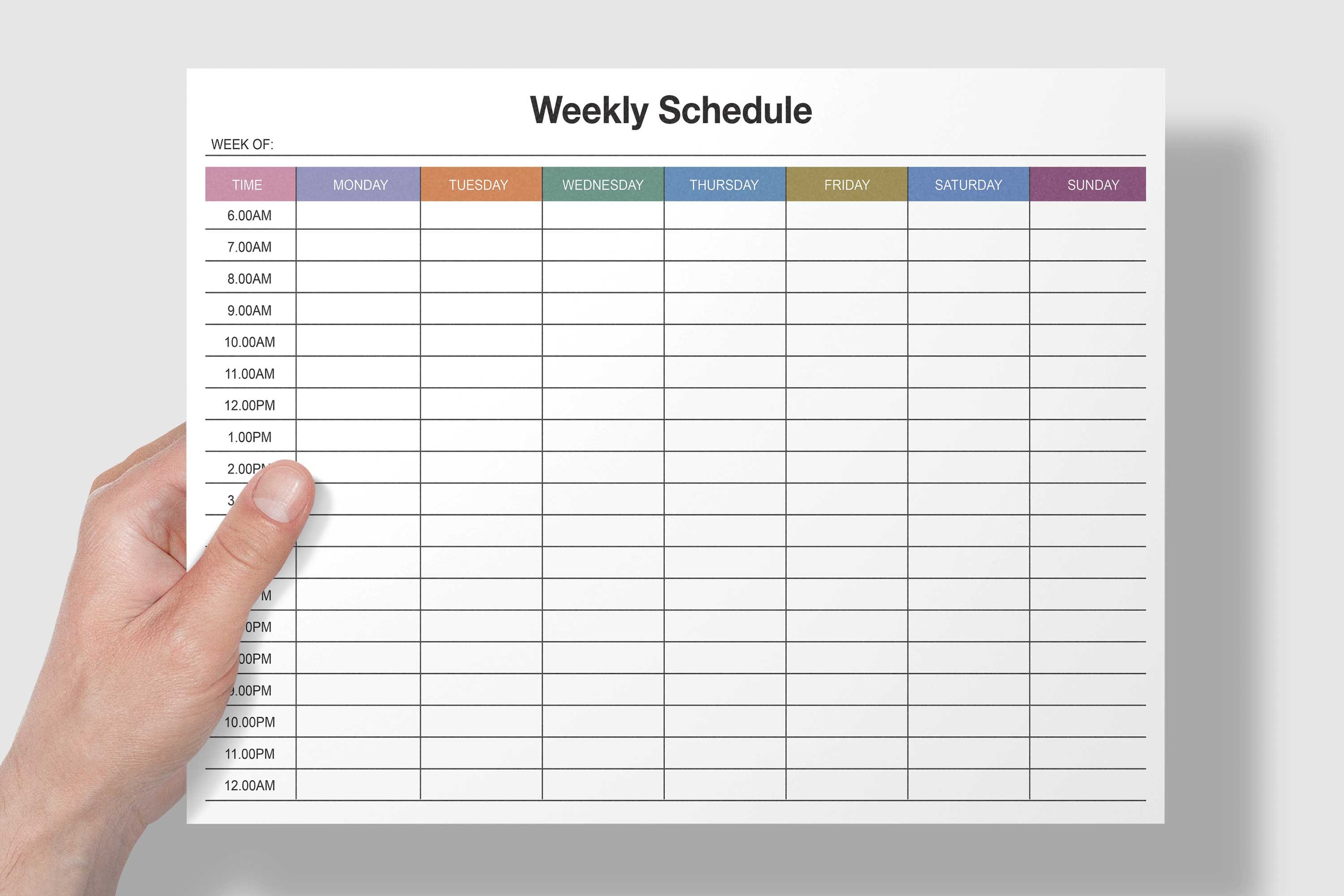 Weekly Timetable Planner,hourly Weekly Schedule Template,weekly Hourly ...