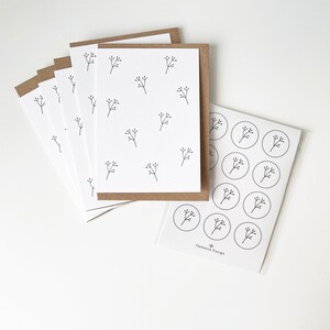 Set di cancelleria per biglietti d'auguri Cartoline floreali splendidamente illustrate e adesivi per tutte le occasioni, cancelleria monogramma, motivi botanici