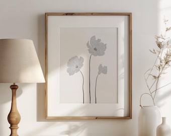 Minimalist Floral Wall Art | Neutral Botanical Print (Digital Download)