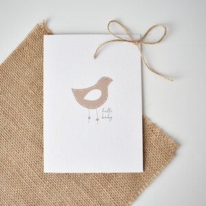 Bonjour bébé oiseau carte de voeux | fille nouveau-née garçon | Conception Elemente