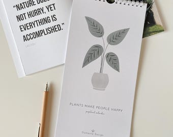 Perpetual Birthday Calendar/ Plant Design, Undated Wall Planner