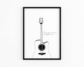 ギター ウォールアートプリント エレメントデザイン