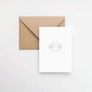 Carte de vœux de vélo d’anniversaire minimaliste / design elemente