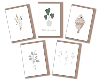 Assorted greeting card pack of 5 | floral card pack | elemente design