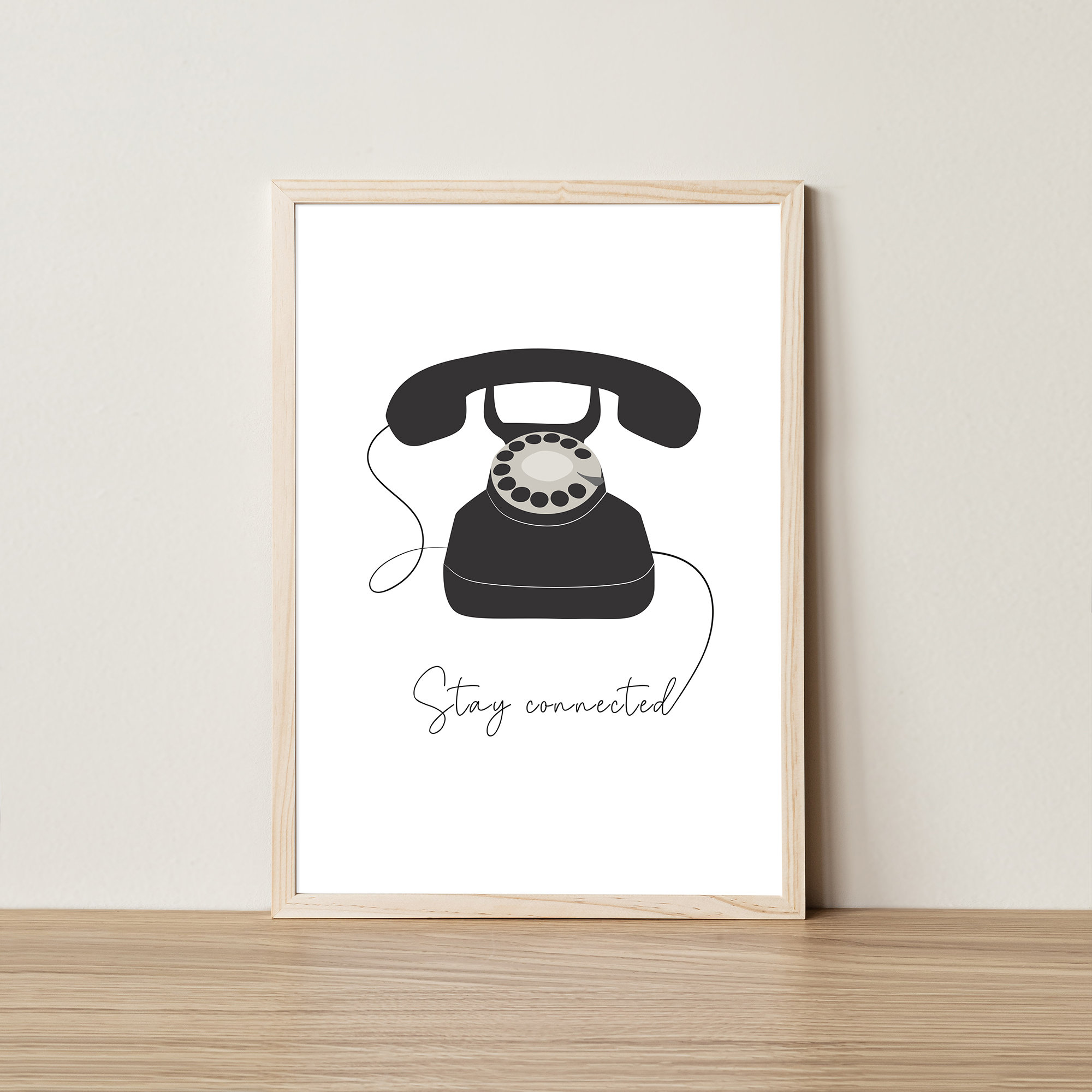 Telephone art print wall decor vintage telephone a4 poster Etsy