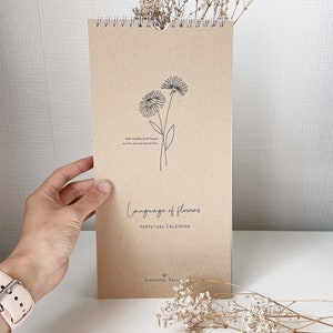 Eco-Friendly Illustrated Wall Perpetual Hand-drawn Birth Flower Art Calendar for mindfulness and tracking important dates