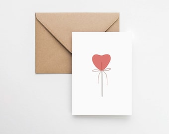 ハートロリポップのバレンタインデーカード：環境に優しいラブレター