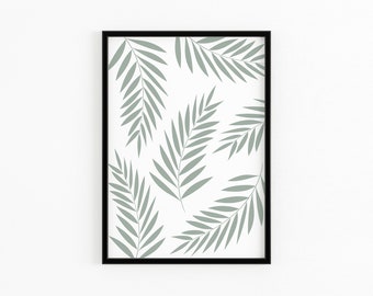 Palm leaves art print wall decor | tropical a4 poster | elemente design