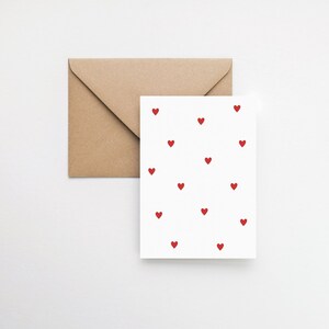Cartes élégantes en forme de cœur, cartes minimalistes, cartes d'amour avec motifs de symboles cardiaques, cartes de Saint-Valentin et cadeaux d'amour pour lui et pour elle