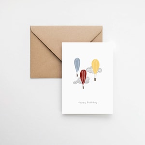Biglietto d'auguri BIRTHDAY AIR BALLOONS / biglietto d'auguri moderno ed ecologico / Elemente Design