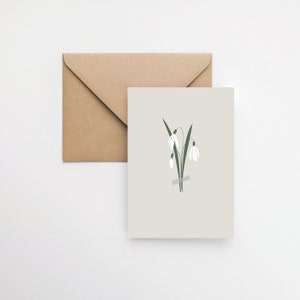 Cartoline floreali bucaneve / cartoline minimaliste, biglietti d'auguri dal design estetico per lei / regali per lei / Elemente Design