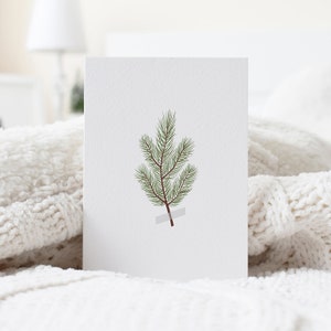 Eco-friendly Pine Branches Print Christmas Cards Festive Holiday Greetings Elemente Design