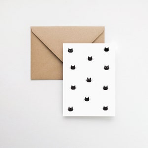 Black cats greeting card / cat pattern / elemente design