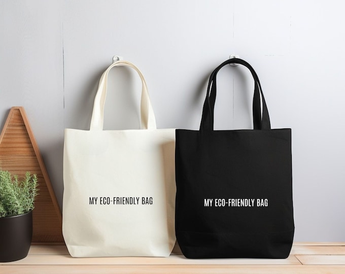 Eco-friendly tote bag canvas with minimalist design for nature lover / aesthetic eco bag / shopping bag / eco friendly gifts