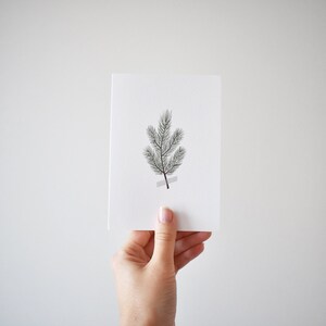 Eco-friendly Pine Branches Print Christmas Cards Festive Holiday Greetings Elemente Design