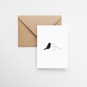 La coppia Yin-Yang ama i biglietti d'auguri, gli uccelli illustrati amano i biglietti per lui, i biglietti per lei, i biglietti minimalisti, i biglietti d'auguri, i biglietti per l'anniversario
