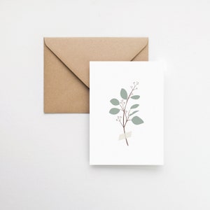 Cartes de plantes d'eucalyptus au design esthétique / Cartes nature, cadeaux respectueux de l'environnement / Cartes de voeux minimalistes pour les amoureux de la nature