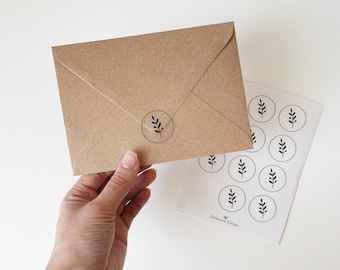 装飾封筒ステッカー 12 枚 COWBERRY エレメントデザイン