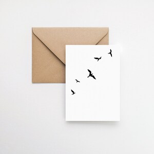 uccelli volanti / biglietto di auguri minimalista / design scandinavo / design elemente
