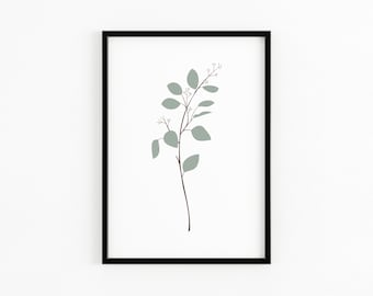 ユーカリの枝のアートプリント | 植物の A4 ポスター | エレメント デザイン