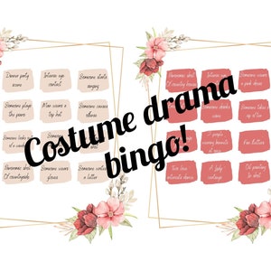 Jane Austen bingo. Costume period drama bingo game. Jane Austen game. Pride and Prejudice game. Literary game gift. Drinking game. Download.