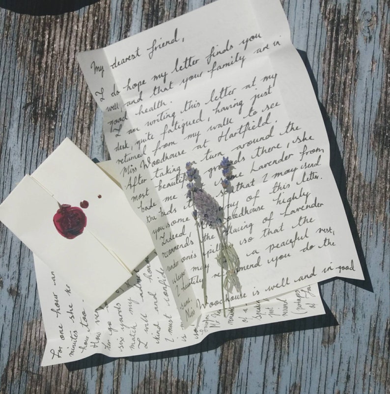 Persuasion Jane Austen Letter Fan Fiction Regency Penpal Etsy