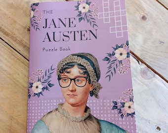 Jane Austen puzzle book. 2nd Edition. Crosswords wordsearches anagrams. Fun puzzles and matches. Jane Austen gift.