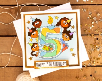 Handmade Unisex 1st – 5th Birthday Cards for Princes’ & Princesses – Birthday Cards for Ages 1-5 – Birthday cards for Children