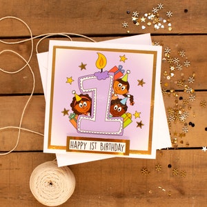 Handmade Unisex 1st 5th Birthday Cards for Princes & Princesses Birthday Cards for Ages 1-5 Birthday cards for Children image 3
