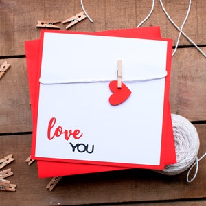 Small Heart - Thinking of You - Handmade Greeting Card - Love you Card - I Love You - Anniversary Card - Valentines Card