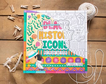 Libro para colorear de iconos de la historia afroamericana, juegos para niños