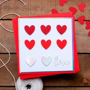 I love you - Handmade Cards for Her - Anniversary Card - Blank Card for Her