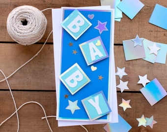 Cute Cut Craft - Welcome to the World Baby - Its a Boy - New Baby Boy Card - New Arrival