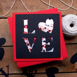 Handmade Cards - I Love you - Shaker Card - Handmade Greeting Cards - Love you Card