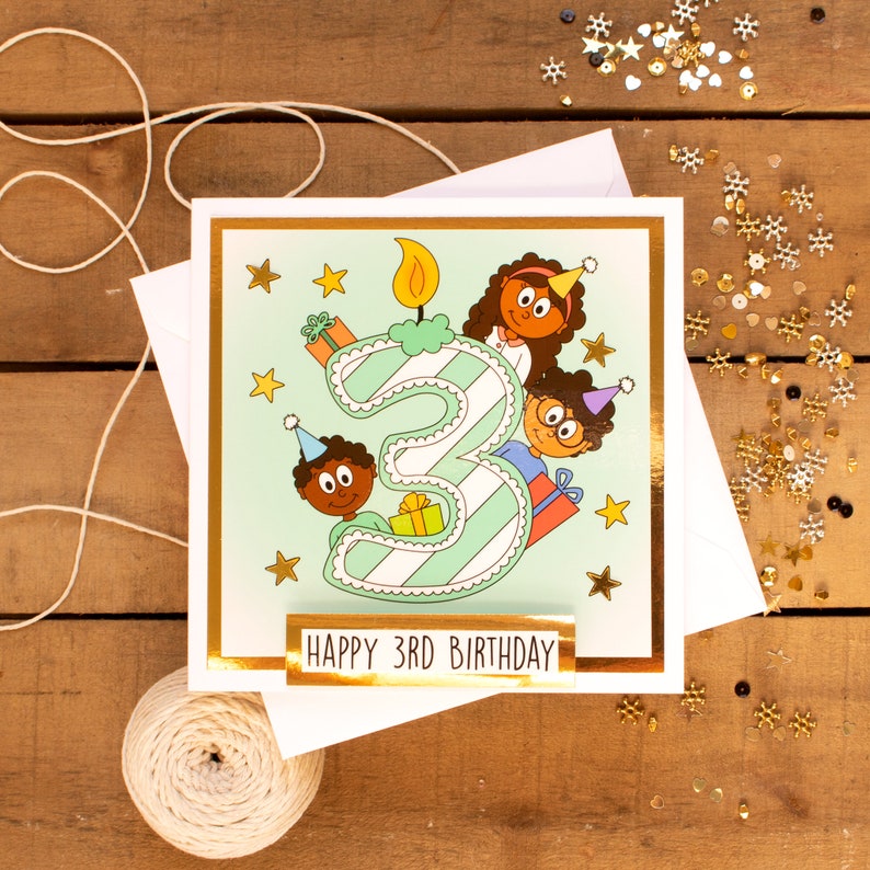 Handmade Unisex 1st 5th Birthday Cards for Princes & Princesses Birthday Cards for Ages 1-5 Birthday cards for Children image 6