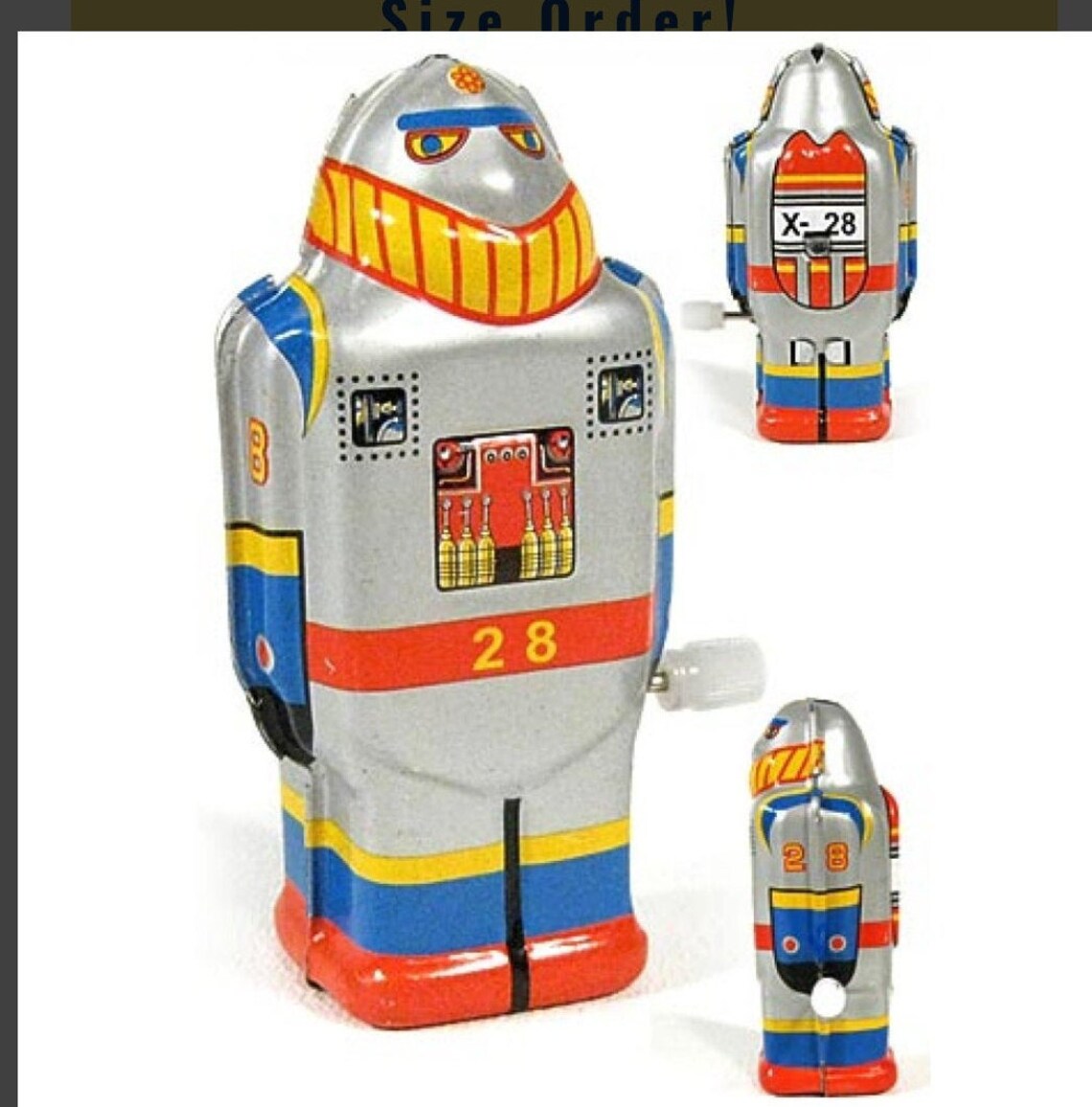 Mini Wind Up Tin Toy Robot Etsy