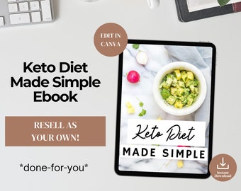 PLR Keto Diet Made Simple With Resale Rights, Health Coach Lead Magnet, Nutrition Coach, Done for you, PLR ebook, Wellness Coach