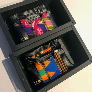 CARD HOLDER WALLET / African Print Ankara Fabric Accessories / Handmade Uk and Personalizse / Regali per lui e lei / Pelle vegana etica