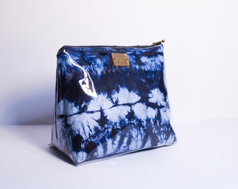 Toiletry Bag Wash Bag Travel Bag | Cosmetic & Make up Bag |  Handmade hand dyed fabric Blue | Waterproof Storage Bag | Unisex | Gift Ideas