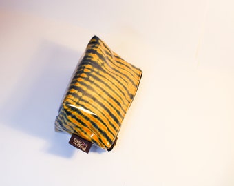 Stripe Toiletry Wash Bag Travel Bag | Cosmetic & Make up Bag |  Handmade hand dyed fabric | Waterproof Storage Bag | Unisex | Gift | medium