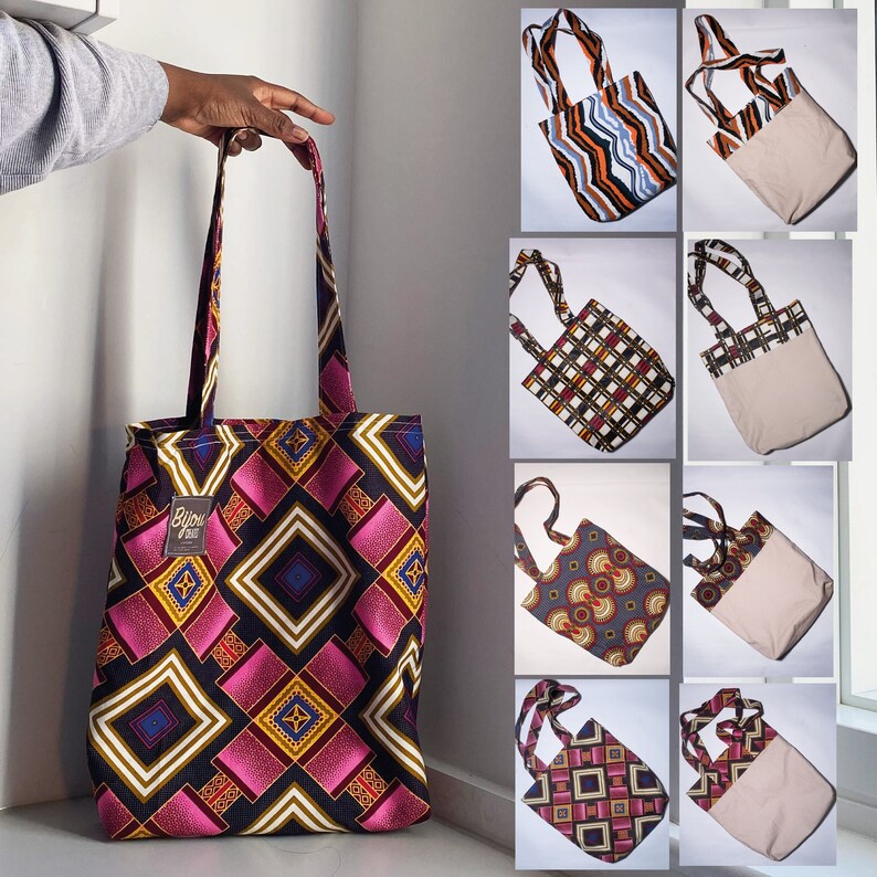 Pode incluir: Um conjunto de 10 sacolas de tecido coloridas com padr&otilde;es diferentes. As sacolas s&atilde;o feitas de tecido e t&ecirc;m uma textura semelhante &agrave; lona. As sacolas s&atilde;o de tamanhos e formas diferentes, mas todas t&ecirc;m um design semelhante. As sacolas s&atilde;o perfeitas para carregar mantimentos, livros ou outros itens.
