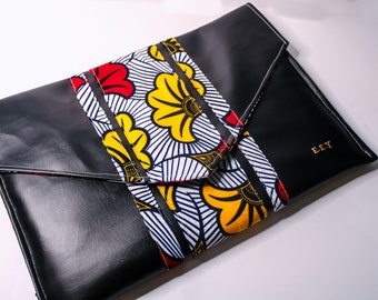 LAPTOP SLEEVE / CASE | All Devices  (MacBook, Laptops, Tablets) with Ankara / African print Fabric | Yellow and Red (Wedding Flowers Ankara)