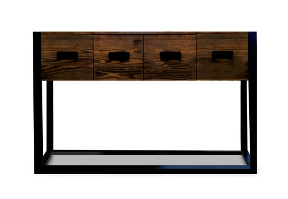 Industrial Console Table With Drawers Loft Drawers Loft Console Table, Industrial Console Table With Drawers
