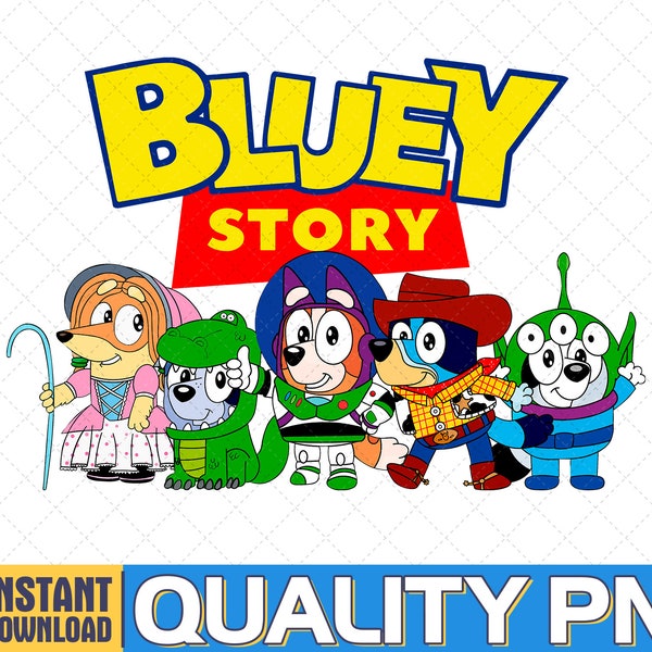 Bluey Story PNG, dessin animé Bluey famille PNG, Bluey Bingo PNG, Bluey Mom Kids png, Bluey Mom Png, téléchargement immédiat