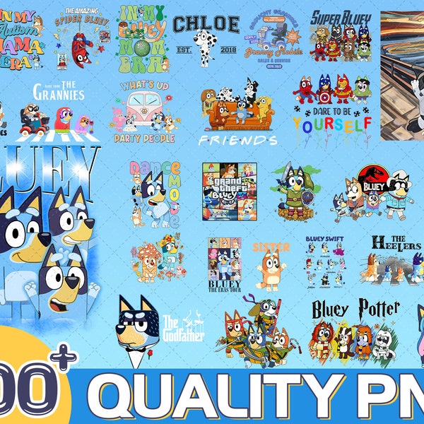 Mega 200+ Png Bluey Bundle, Bluey Family Matching PNG, Bluey Png, Bluey Mufin PNG, Bluey Bingo PNG, Bluey Friends Png, Bluey Birthday png