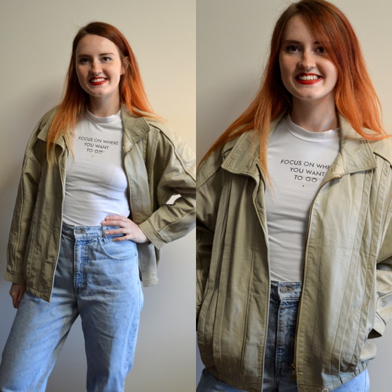 Vintage Leather Jacket 1970s 70s