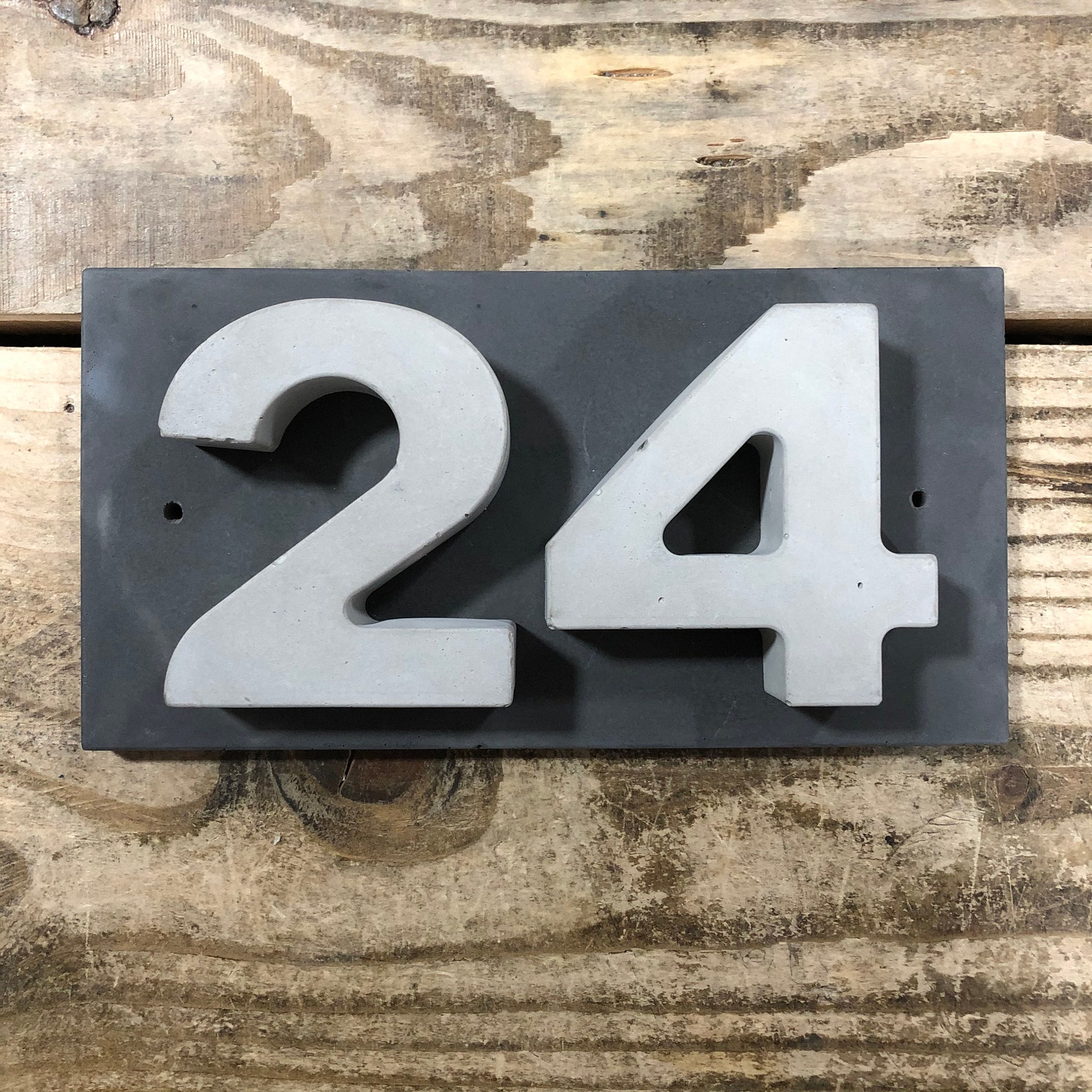 Concrete House Number. Industrial Home Decor Address Number. Etsy
