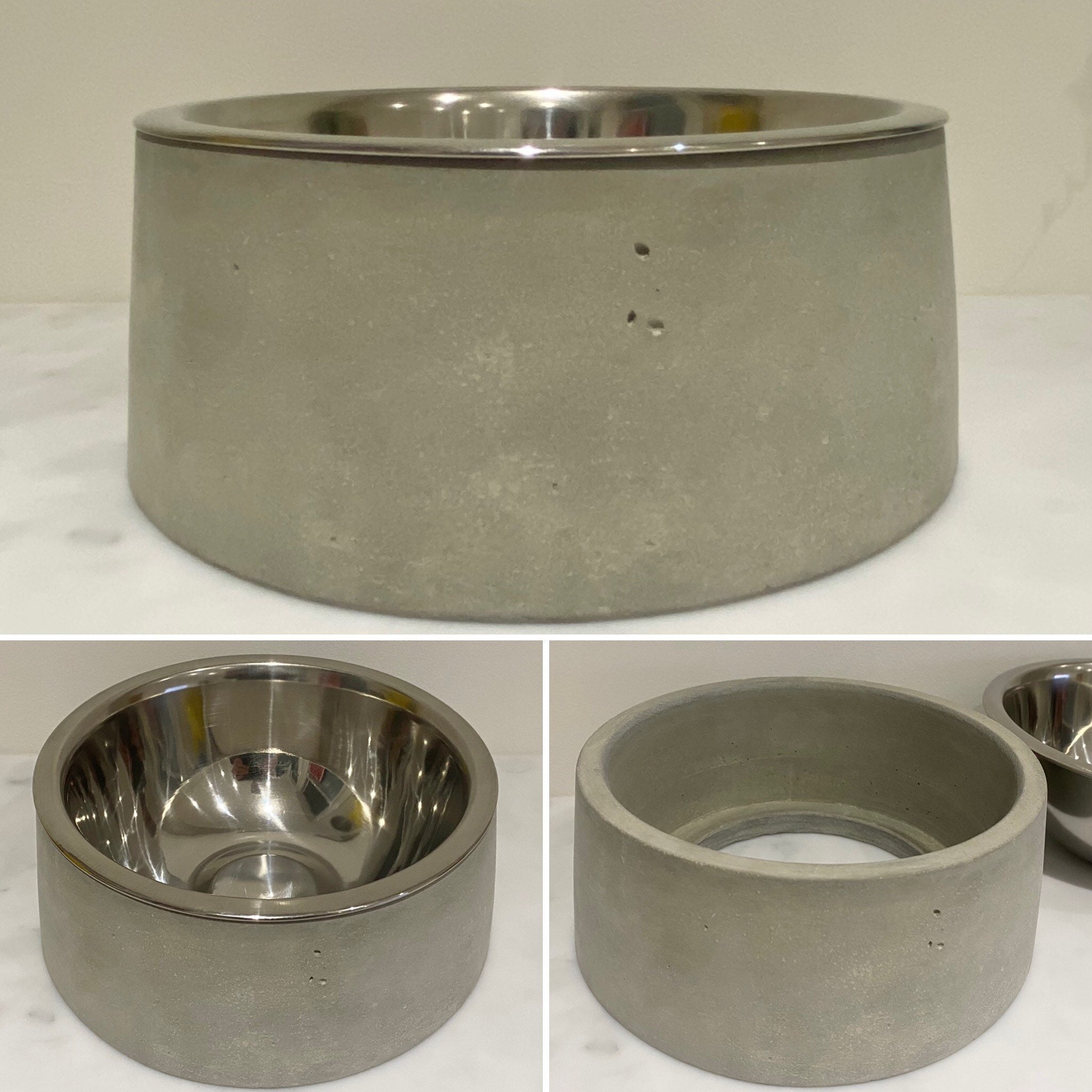 Concrete Dog Bowl. Simple modern minimal cement outer with Etsy